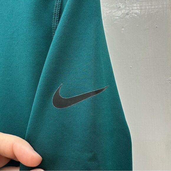 Nike Pro 1/4 zip long sleeve deep turquoise athletic running shirt women's large - Picture 5 of 10